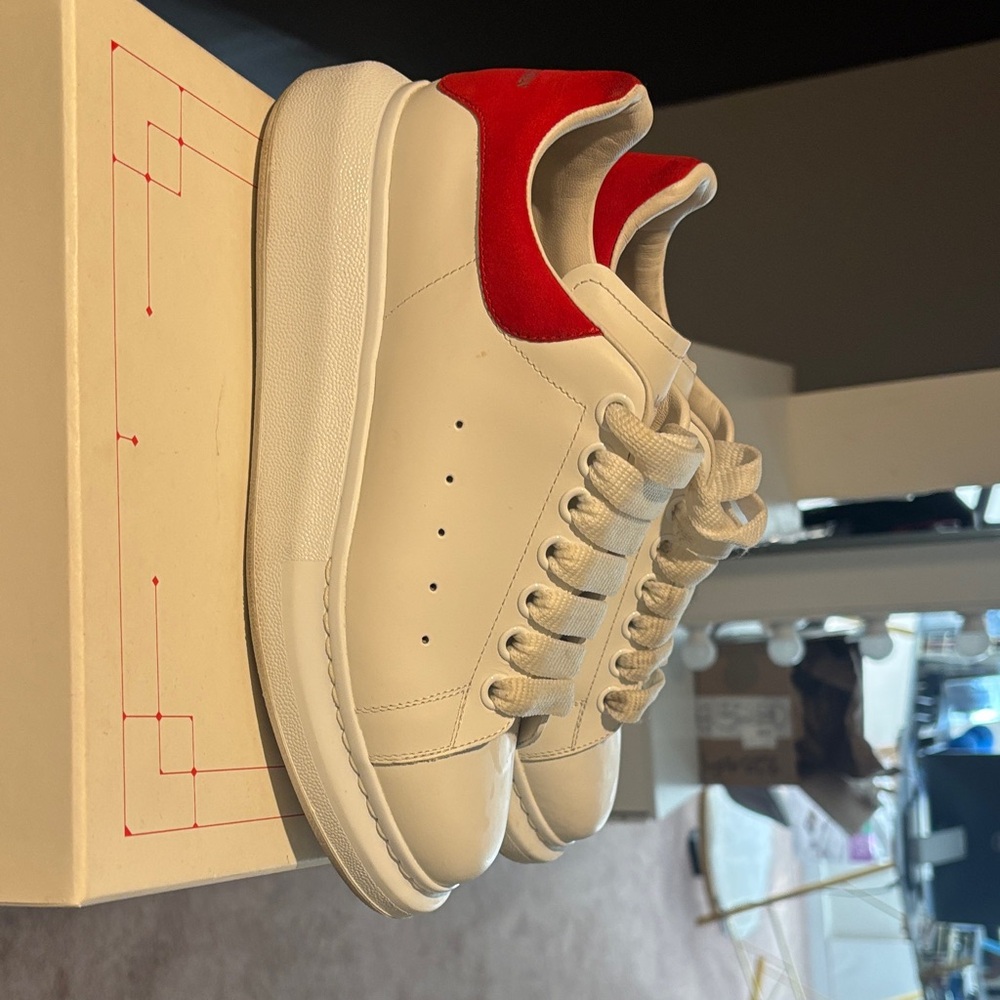 Alexander McQueen White and Red Sneakers